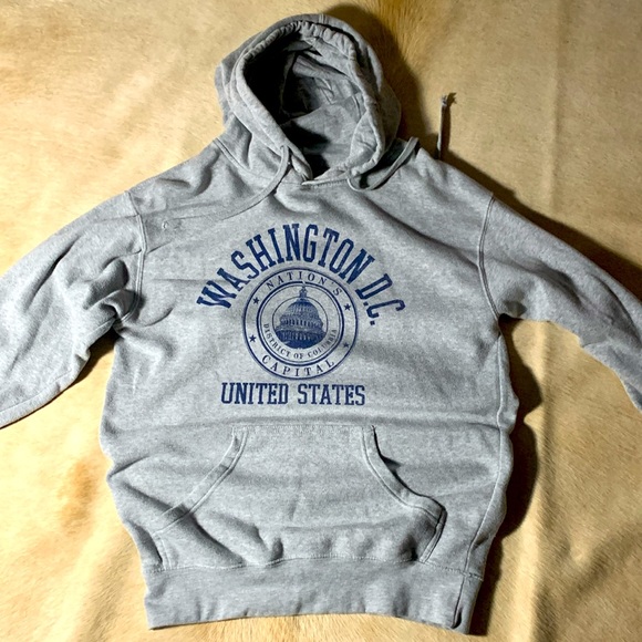 Mens WASHINGTON D.C. United States Nations Capital Gray HOODIE Sweatshirt - Picture 14 of 14
